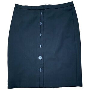Trina Turk Black Button-Front Pencil‎ Skirt Size 6